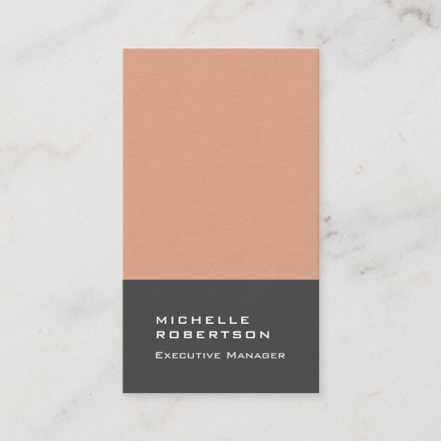 Thick vertical elegant modern plain minimalist business card (Front)