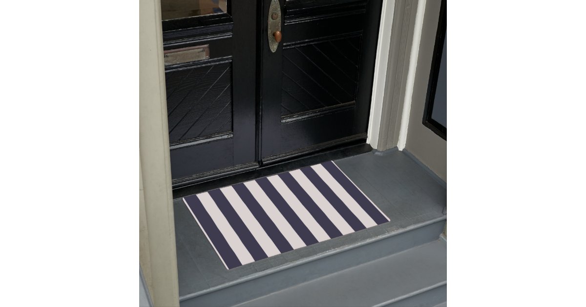 Thick Vertical Stripes Sailor Navy & White Striped Doormat Zazzle
