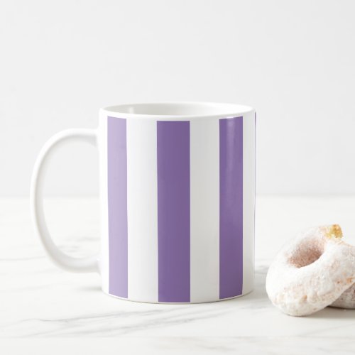 Thick Vertical Stripes Striped Lavender    Coffee Mug