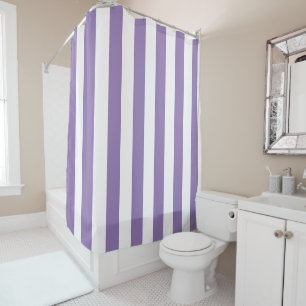 Thick Vertical Stripes Striped Lavender   Shower Curtain
