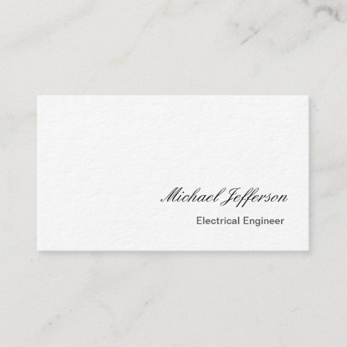 Thick White Electrical Engineer Business Card