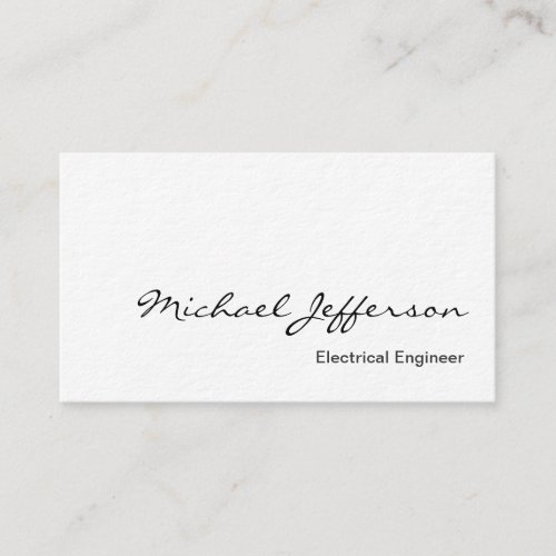 Thick White Electrical Engineer Business Card