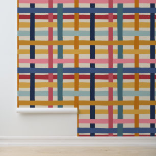 Thick Wobbly Plaid - Colorful Retro Summer Wallpaper