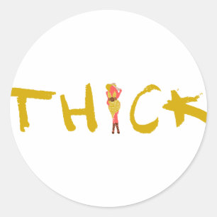 Thick Woman in a Polka Dot Dress Classic Round Sticker