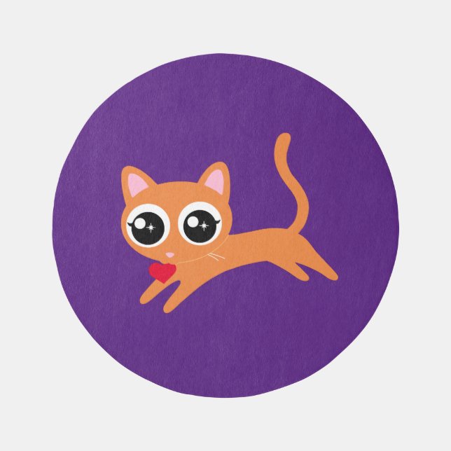 Thief of Hearts Orange Cat Rug (Front)