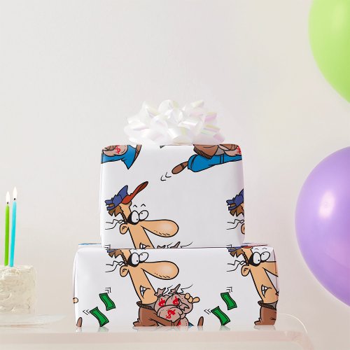 Thief Stealing Money Wrapping Paper