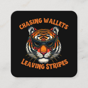 Thief tiger square business card
