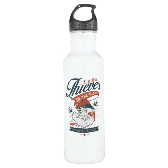 Thieves in the Night Stainless Steel Water Bottle (Front)