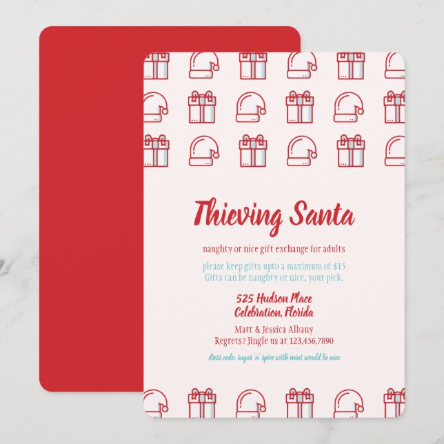 Thieving Santa Christmas Holiday Party Invitation (Front/Back)