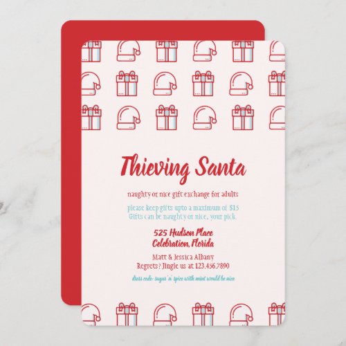 Thieving Santa Christmas Holiday Party Invitation