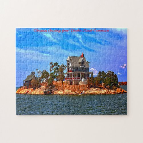 Thimble Island Connecticut Christmas Greetings Jigsaw Puzzle