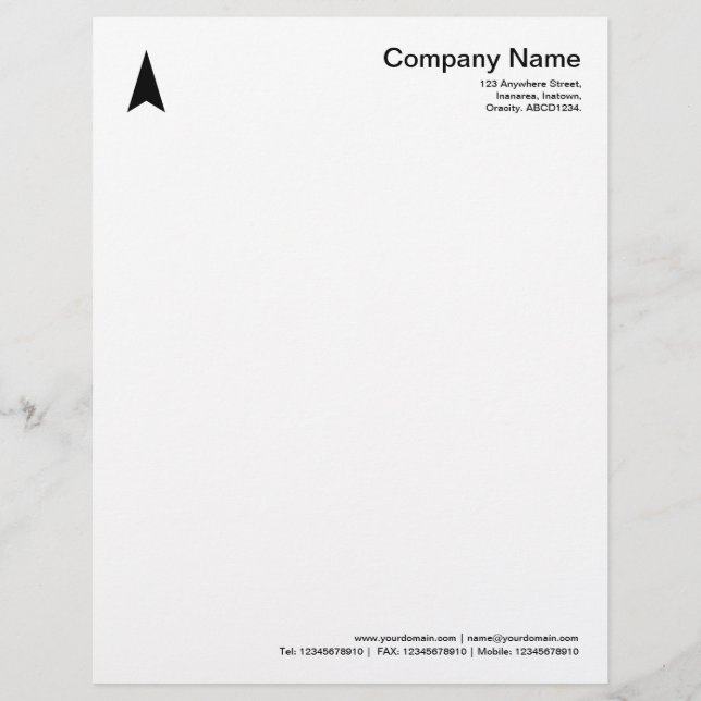 Thin Arrow - Black Letterhead (Front)