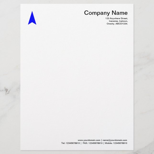 Thin Arrow - Blue Letterhead (Front)