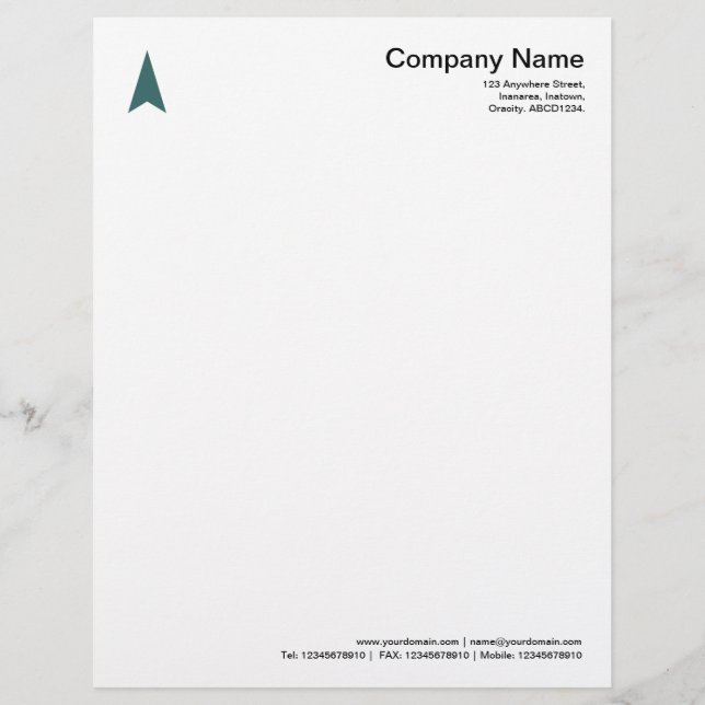 Thin Arrow - Moss Green Letterhead (Front)