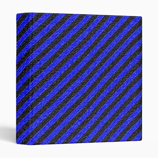 Thin Black and Blue Diagonal Stripes Binder (Front/Spine)