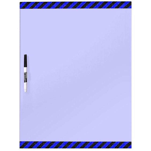 Thin Black and Blue Diagonal Stripes Dry Erase Board (Front)
