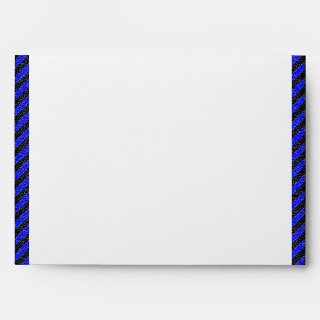Thin Black and Blue Diagonal Stripes Envelope (Front)