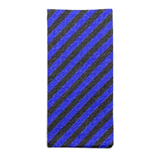 Thin Black and Blue Diagonal Stripes Napkin