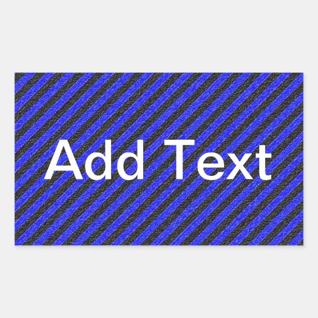 Thin Black and Blue Diagonal Stripes Rectangular Sticker (Front)
