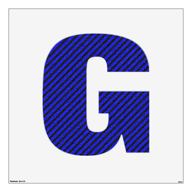 Thin Black and Blue Diagonal Stripes Wall Sticker (Front)