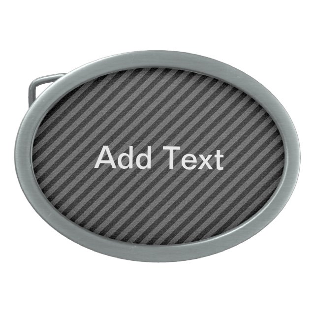 Thin Black and Gray Diagonal Stripes Belt Buckle (Front)