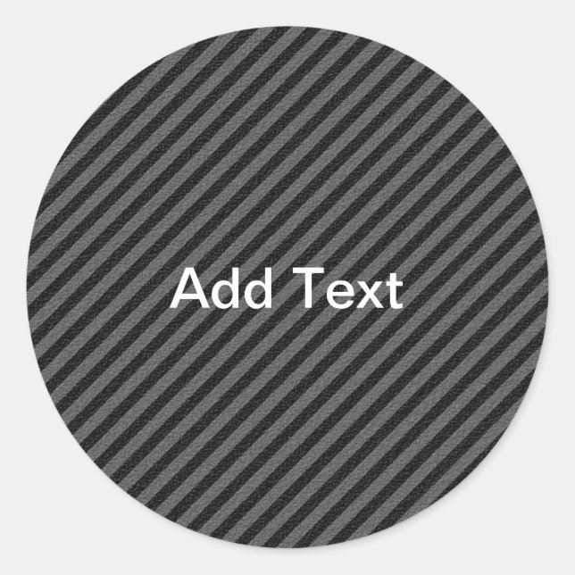 Thin Black and Gray Diagonal Stripes Classic Round Sticker (Front)