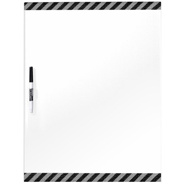 Thin Black and Gray Diagonal Stripes Dry Erase Board (Front)