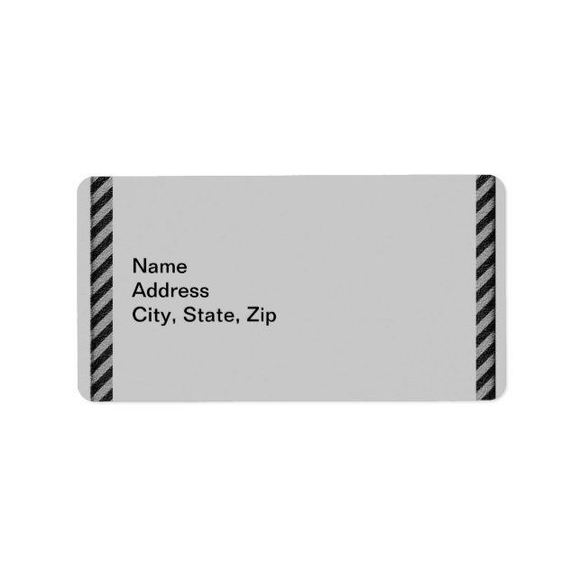 Thin Black and Gray Diagonal Stripes Label (Front)
