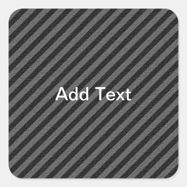 Thin Black and Gray Diagonal Stripes Square Sticker (Front)