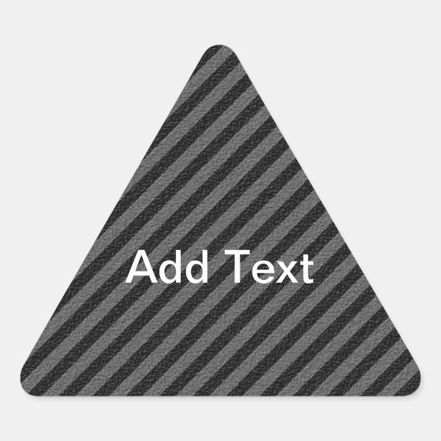 Thin Black and Gray Diagonal Stripes Triangle Sticker (Front)