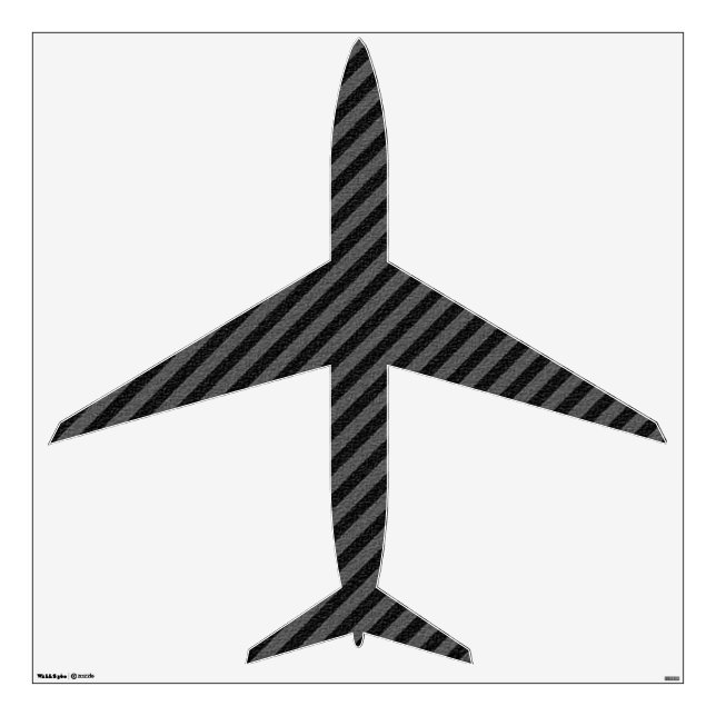Thin Black and Gray Diagonal Stripes Wall Sticker (Front)