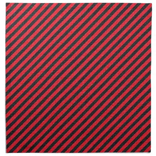 Thin Black and Red Diagonal Stripes Napkin