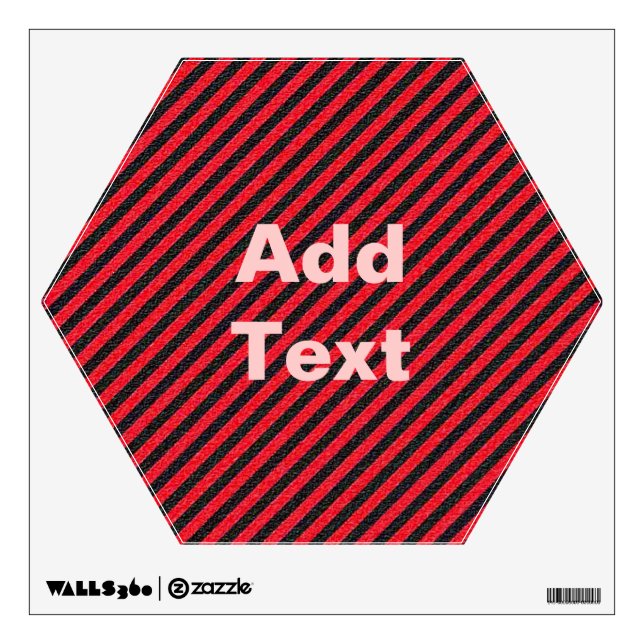 Thin Black and Red Diagonal Stripes Wall Sticker (Front)