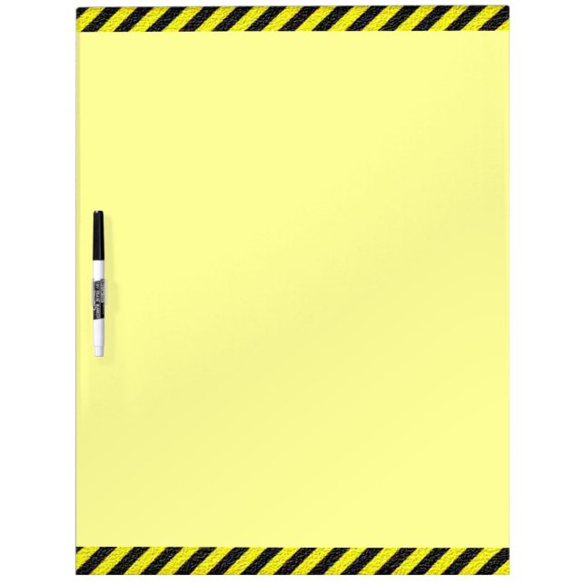 Thin Black and Yellow Diagonal Stripes Dry Erase Board (Front)