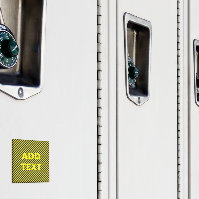 Thin Black and Yellow Diagonal Stripes Magnet (In Situ (Locker))