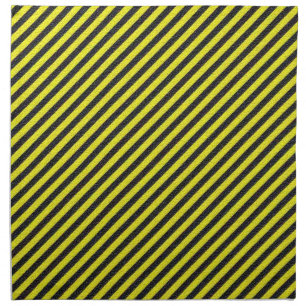 Thin Black and Yellow Diagonal Stripes Napkin