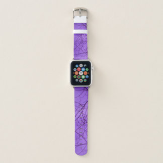 Thin Black Lines in Abstract Pattern on Purple Apple Watch Band