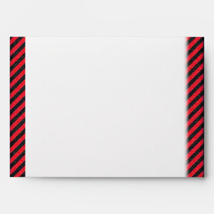 Thin Black Red Diagonal Stripes Envelope