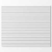 Thin Black Stripes on White Party or Christmas Wrapping Paper