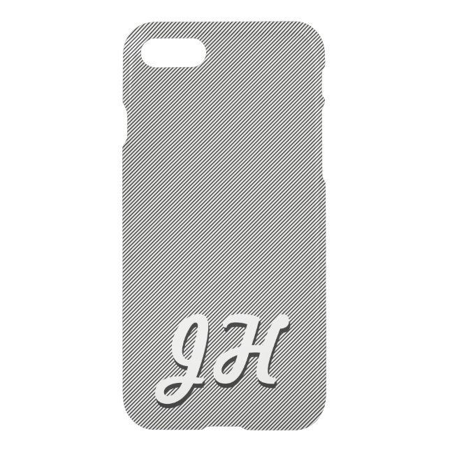 Thin Black Stripes | Retro-Styled Initials Uncommon iPhone Case (Back)