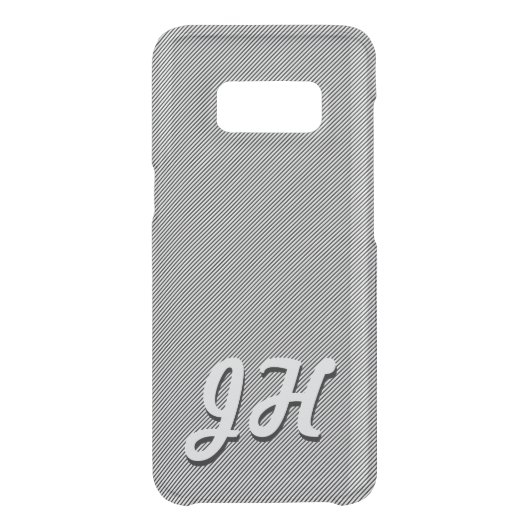 Thin Black Stripes | Retro-Styled Initials Uncommon Samsung Galaxy Case (Back)
