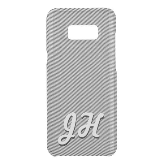 Thin Black Stripes | Retro-Styled Initials Uncommon Samsung Galaxy Case (Back)