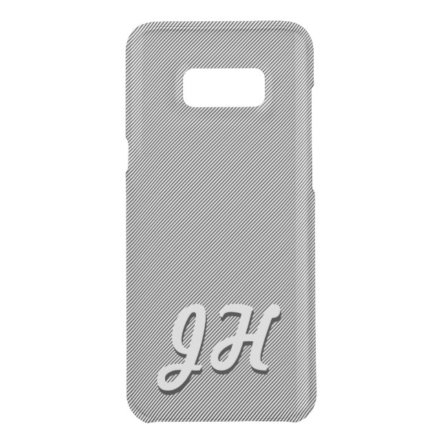 Thin Black Stripes | Retro-Styled Initials Uncommon Samsung Galaxy Case (Back)