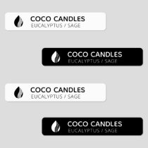 Thin Black & White Candle Logo Label