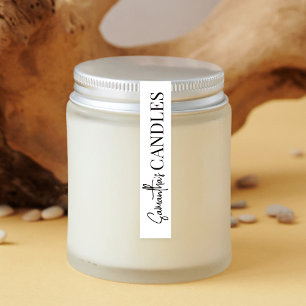 Thin Black & White Logo Tamper-Proof Candle Label