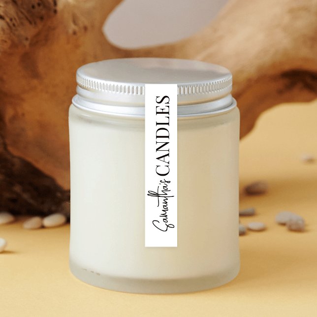 Thin Black & White Logo Tamper-Proof Candle Label (Creator Uploaded)
