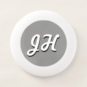 Thin Black & White Stripes Retro-Styled Initials Wham-O Frisbee