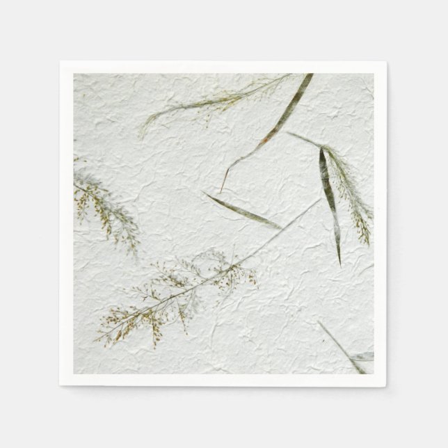 Thin blades of grass Japanese rice paper Paper Napkins (Front)