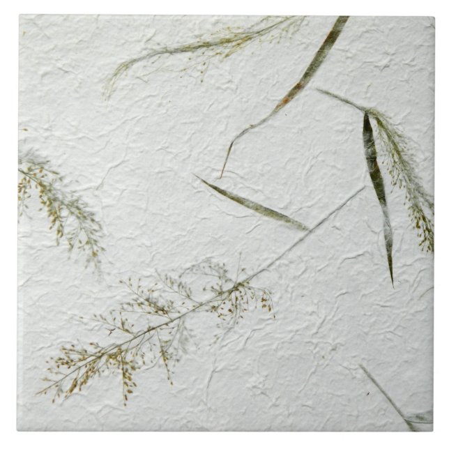 Thin blades of grass Japanese rice paper Tile (Front)
