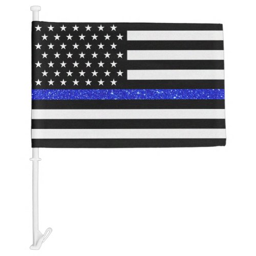 Thin Blue Glitter Line Flag